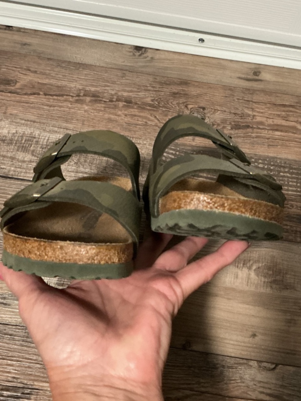 Birkenstock Arizona Camo Green Two-Strap Sandals - Picture 6 of 8